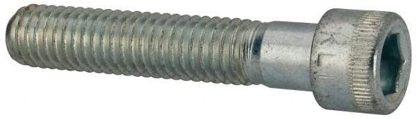 Made in USA - 3/8-16 UNC Hex Socket Drive, Socket Cap Screw - Alloy Steel, Zinc-Plated Finish, Partially Threaded, 2" Length Under Head - Benchmark Tooling