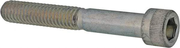 Made in USA - 5/16-18 UNC Hex Socket Drive, Socket Cap Screw - Alloy Steel, Zinc-Plated Finish, Partially Threaded, 2-1/4" Length Under Head - Benchmark Tooling