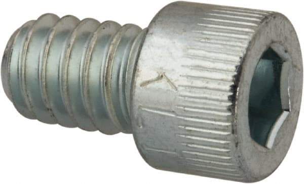 Made in USA - 1/4-20 UNC Hex Socket Drive, Socket Cap Screw - Alloy Steel, Zinc-Plated Finish, Fully Threaded, 3/8" Length Under Head - Benchmark Tooling
