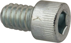 Made in USA - 1/4-20 UNC Hex Socket Drive, Socket Cap Screw - Alloy Steel, Zinc-Plated Finish, Fully Threaded, 3/8" Length Under Head - Benchmark Tooling