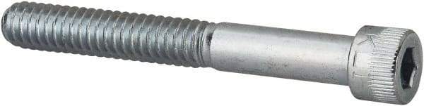 Made in USA - 1/4-20 UNC Hex Socket Drive, Socket Cap Screw - Alloy Steel, Zinc-Plated Finish, Partially Threaded, 2" Length Under Head - Benchmark Tooling