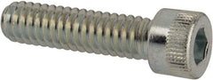 Made in USA - 1/4-20 UNC Hex Socket Drive, Socket Cap Screw - Alloy Steel, Zinc-Plated Finish, Fully Threaded, 1" Length Under Head - Benchmark Tooling
