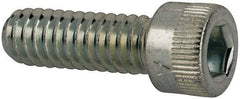 Made in USA - 1/4-20 UNC Hex Socket Drive, Socket Cap Screw - Alloy Steel, Zinc-Plated Finish, Fully Threaded, 3/4" Length Under Head - Benchmark Tooling