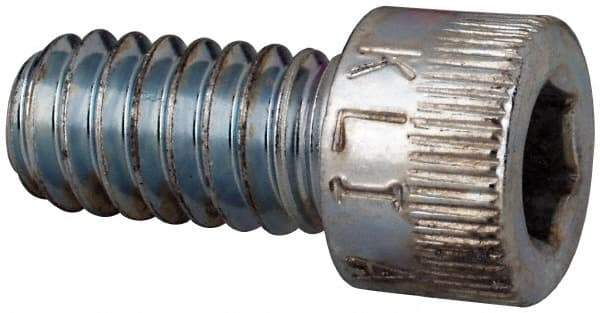 Made in USA - 1/4-20 UNC Hex Socket Drive, Socket Cap Screw - Alloy Steel, Zinc-Plated Finish, Fully Threaded, 1/2" Length Under Head - Benchmark Tooling