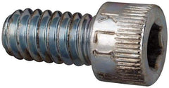 Made in USA - 1/4-20 UNC Hex Socket Drive, Socket Cap Screw - Alloy Steel, Zinc-Plated Finish, Fully Threaded, 1/2" Length Under Head - Benchmark Tooling