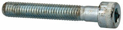 Made in USA - #10-32 UNF Hex Socket Drive, Socket Cap Screw - Alloy Steel, Zinc-Plated Finish, Partially Threaded, 1-1/4" Length Under Head - Benchmark Tooling