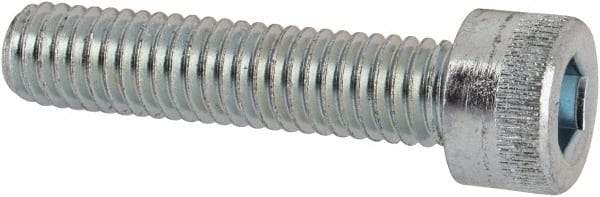 Made in USA - #10-32 UNF Hex Socket Drive, Socket Cap Screw - Alloy Steel, Zinc-Plated Finish, Fully Threaded, 7/8" Length Under Head - Benchmark Tooling
