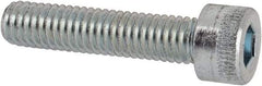 Made in USA - #10-32 UNF Hex Socket Drive, Socket Cap Screw - Alloy Steel, Zinc-Plated Finish, Fully Threaded, 7/8" Length Under Head - Benchmark Tooling