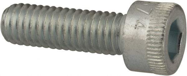 Made in USA - #10-32 UNF Hex Socket Drive, Socket Cap Screw - Alloy Steel, Zinc-Plated Finish, Fully Threaded, 5/8" Length Under Head - Benchmark Tooling