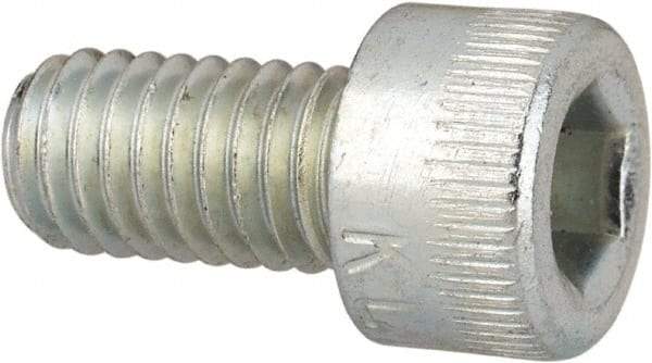 Made in USA - #10-32 UNF Hex Socket Drive, Socket Cap Screw - Alloy Steel, Zinc-Plated Finish, Fully Threaded, 3/8" Length Under Head - Benchmark Tooling