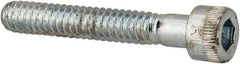 Made in USA - #10-24 UNC Hex Socket Drive, Socket Cap Screw - Alloy Steel, Zinc-Plated Finish, Partially Threaded, 1-1/4" Length Under Head - Benchmark Tooling