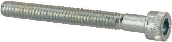 Made in USA - #8-32 UNC Hex Socket Drive, Socket Cap Screw - Alloy Steel, Zinc-Plated Finish, Partially Threaded, 1-1/2" Length Under Head - Benchmark Tooling