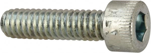 Made in USA - #8-32 UNC Hex Socket Drive, Socket Cap Screw - Alloy Steel, Zinc-Plated Finish, Fully Threaded, 5/8" Length Under Head - Benchmark Tooling