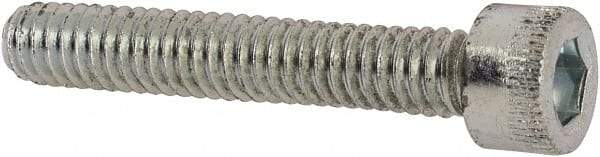 Made in USA - #8-32 UNC Hex Socket Drive, Socket Cap Screw - Alloy Steel, Zinc-Plated Finish, Fully Threaded, 1" Length Under Head - Benchmark Tooling