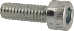 Made in USA - #8-32 UNC Hex Socket Drive, Socket Cap Screw - Alloy Steel, Zinc-Plated Finish, Fully Threaded, 1/2" Length Under Head - Benchmark Tooling