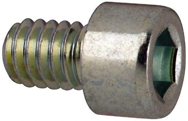 Made in USA - #8-32 UNC Hex Socket Drive, Socket Cap Screw - Alloy Steel, Zinc-Plated Finish, Fully Threaded, 1/4" Length Under Head - Benchmark Tooling
