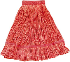 PRO-SOURCE - 13" Red Head Band, Large Blended Fiber Loop End Mop Pad - Quick Change Connection - Benchmark Tooling