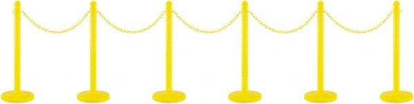 PRO-SAFE - 40" High Plastic Pedestrian Warning Post Kit - 50' Long Rope - Benchmark Tooling