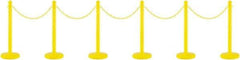 PRO-SAFE - 40" High Plastic Pedestrian Warning Post Kit - 50' Long Rope - Benchmark Tooling