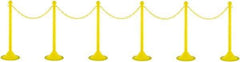 PRO-SAFE - 41" High Plastic Pedestrian Warning Post Kit - 50' Long Rope - Benchmark Tooling