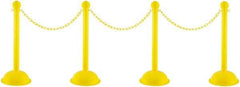 PRO-SAFE - 41" High Plastic Pedestrian Warning Post Kit - 30' Long Rope - Benchmark Tooling