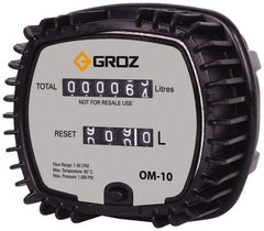 PRO-LUBE - 1/2" NPT Port Mechanical Oil Flowmeter - 1000 Max psi, 0.3 to 8 GPM, Aluminum - Benchmark Tooling