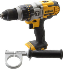 DeWALT - 20 Volt 1/2" Keyless Chuck Cordless Hammer Drill - 0 to 9,775, 0 to 22,950 & 0 to 34,000 BPM, 0 to 575, 0 to 1,350 & 0 to 2,000 RPM, Reversible, Mid-Handle - Benchmark Tooling