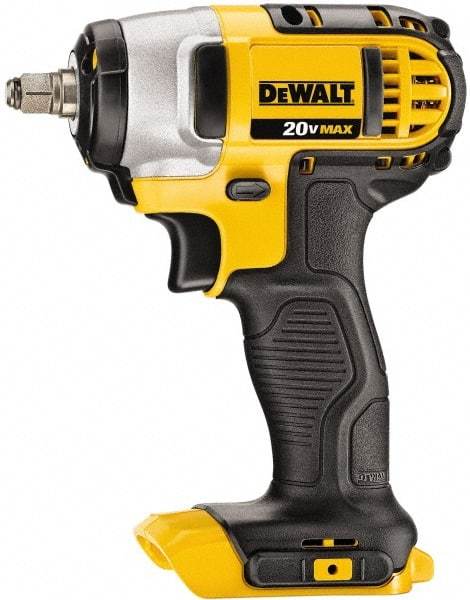 DeWALT - 3/8" Drive 20 Volt Pistol Grip Cordless Impact Wrench & Ratchet - 2,300 RPM, 0 to 2,700 BPM, 130 Ft/Lb Torque, Lithium-Ion Batteries Not Included - Benchmark Tooling