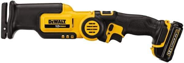 DeWALT - 12V, 0 to 2,700 SPM, Cordless Reciprocating Saw - 9/16" Stroke Length, Lithium-Ion Batteries Included - Benchmark Tooling