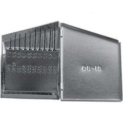 Chicago-Latrobe - 0.0135 to 0.039", 135° Point, Oxide Finish, High Speed Steel Jobber Length Drill Bit Set - Benchmark Tooling