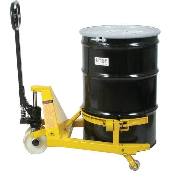 Wesco Industrial Products - 660 Lb Load Capacity, 55 Gal Drum Lifter - 28-1/2" Wide x 47-1/2" High, 3 Steel Wheels - Benchmark Tooling