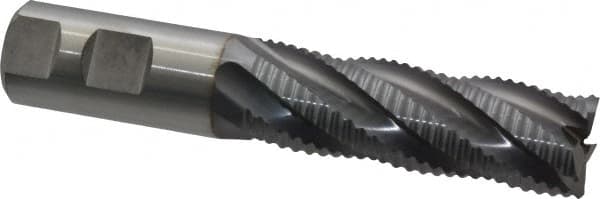 Niagara Cutter - 1" Diam, Coarse Pitch, 3" LOC, 5 Flute Cobalt Roughing Square End Mill - TiCN Finish, 5-1/2" OAL, 1" Shank Diam, Single End, 30° Helix - Benchmark Tooling