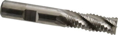 Niagara Cutter - 1/2" Diam, Coarse Pitch, 1-1/4" LOC, 4 Flute Cobalt Roughing Square End Mill - Uncoated, 3-1/4" OAL, 1/2" Shank Diam, Single End, Centercutting, 30° Helix - Benchmark Tooling
