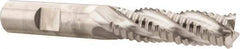 Niagara Cutter - 1/2" Diam, Coarse Pitch, 1-5/8" LOC, 4 Flute Cobalt Roughing Square End Mill - Uncoated, 3-5/8" OAL, 1/2" Shank Diam, Single End, Centercutting, 30° Helix - Benchmark Tooling