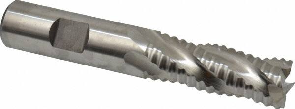 Niagara Cutter - 5/8" Diam, Coarse Pitch, 1-5/8" LOC, 4 Flute Cobalt Roughing Square End Mill - Uncoated, 3-3/4" OAL, 5/8" Shank Diam, Single End, Centercutting, 30° Helix - Benchmark Tooling