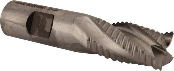 Niagara Cutter - 3/4" Diam, Coarse Pitch, 1-1/4" LOC, 4 Flute Cobalt Roughing Square End Mill - Uncoated, 3-1/2" OAL, 3/4" Shank Diam, Single End, Centercutting, 30° Helix - Benchmark Tooling