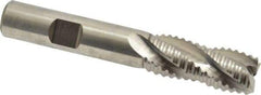 Niagara Cutter - 9/16" Diam, Coarse Pitch, 1-3/8" LOC, 4 Flute Cobalt Roughing Square End Mill - Uncoated, 3-3/8" OAL, 1/2" Shank Diam, Single End, 30° Helix - Benchmark Tooling