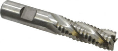 Niagara Cutter - 5/8" Diam, Coarse Pitch, 1-5/8" LOC, 4 Flute Cobalt Roughing Square End Mill - Uncoated, 3-3/4" OAL, 5/8" Shank Diam, Single End, 30° Helix - Benchmark Tooling