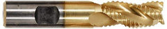 Niagara Cutter - 5/8" Diam, Coarse Pitch, 1-1/4" LOC, 3 Flute Cobalt Roughing Square End Mill - Uncoated, 3-1/2" OAL, 5/8" Shank Diam, Single End, Centercutting, 36° Helix - Benchmark Tooling