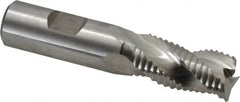 Niagara Cutter - 3/4" Diam, Coarse Pitch, 1-1/2" LOC, 3 Flute Cobalt Roughing Square End Mill - Uncoated, 3-3/4" OAL, 3/4" Shank Diam, Single End, Centercutting, 36° Helix - Benchmark Tooling