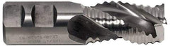Niagara Cutter - 1" Diam, Coarse Pitch, 1-1/2" LOC, 3 Flute Cobalt Roughing Square End Mill - Uncoated, 3-3/4" OAL, 3/4" Shank Diam, Single End, Centercutting, 36° Helix - Benchmark Tooling