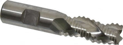 Niagara Cutter - 3/4" Diam, Coarse Pitch, 1-5/8" LOC, 3 Flute Cobalt Roughing Square End Mill - Uncoated, 3-7/8" OAL, 3/4" Shank Diam, Single End, Centercutting, 36° Helix - Benchmark Tooling