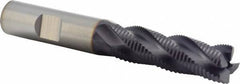 Niagara Cutter - 1/2" Diam, Fine Pitch, 1-5/8" LOC, 4 Flute Cobalt Roughing Square End Mill - TiAlN Finish, 3-5/8" OAL, 1/2" Shank Diam, Single End, 30° Helix - Benchmark Tooling