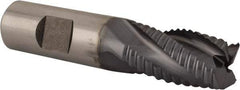 Niagara Cutter - 3/4" Diam, Coarse Pitch, 1-1/4" LOC, 4 Flute Cobalt Roughing Square End Mill - TiCN Finish, 3-1/2" OAL, 3/4" Shank Diam, Single End, 30° Helix - Benchmark Tooling