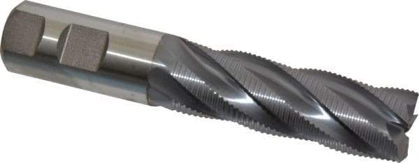 Niagara Cutter - 1" Diam, Fine Pitch, 3" LOC, 5 Flute Cobalt Roughing Square End Mill - TiCN Finish, 5-1/2" OAL, 1" Shank Diam, Single End, 30° Helix - Benchmark Tooling