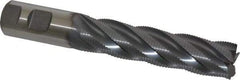 Niagara Cutter - 1" Diam, Fine Pitch, 4" LOC, 5 Flute Cobalt Roughing Square End Mill - TiCN Finish, 6-1/2" OAL, 1" Shank Diam, Single End, 30° Helix - Benchmark Tooling