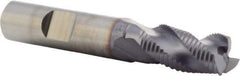 Niagara Cutter - 1/2" Diam, Fine Pitch, 1" LOC, 3 Flute Cobalt Roughing Square End Mill - TiCN Finish, 3-1/16" OAL, 1/2" Shank Diam, Single End, 36° Helix - Benchmark Tooling