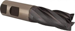 Niagara Cutter - 1" Diam, Fine Pitch, 2" LOC, 5 Flute Cobalt Roughing Square End Mill - TiCN Finish, 4-1/2" OAL, 1" Shank Diam, Single End, Centercutting, 30° Helix - Benchmark Tooling