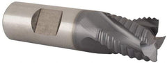Niagara Cutter - 3/4" Diam, Fine Pitch, 3/4" LOC, 4 Flute Cobalt Roughing Square End Mill - TiCN Finish, 3" OAL, 3/4" Shank Diam, Single End, Centercutting, 30° Helix - Benchmark Tooling