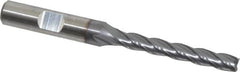 Niagara Cutter - 1/4", 1-3/4" LOC, 3/8" Shank Diam, 3-9/16" OAL, 4 Flute, Cobalt Square End Mill - Single End, TiCN Finish, Spiral Flute, 30° Helix, Centercutting, Right Hand Cut, Right Hand Flute, Series SPC408 - Benchmark Tooling